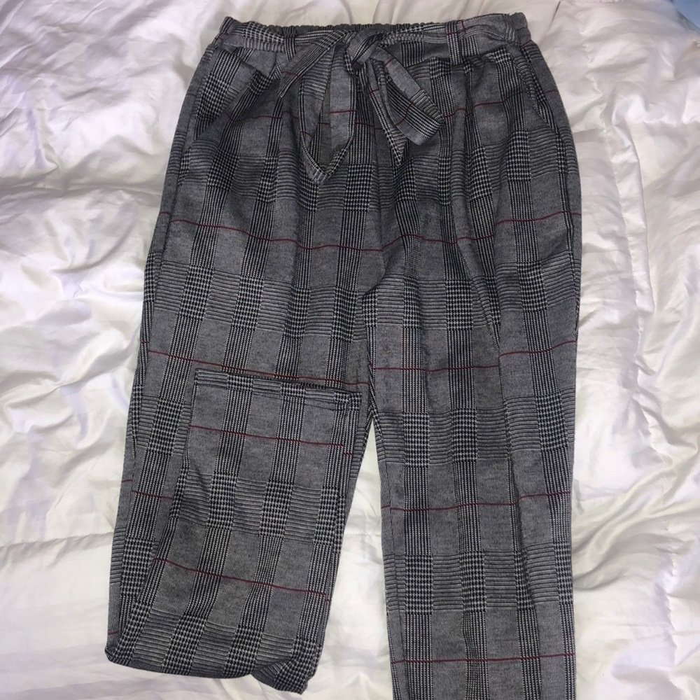 plaid designed pants
